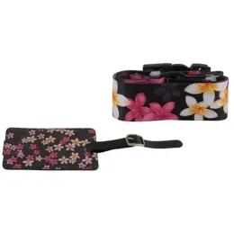 Floral Luggage Strap & Tag Front